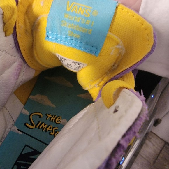 Rare‎ Vans Off The Wall 721356 Purple Simpsons Collab Sneaker Shoes Sz M5.5 W7 - Picture 10 of 11